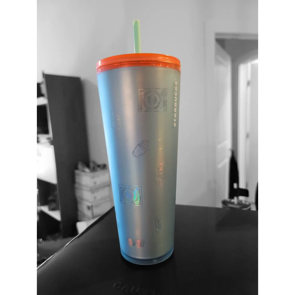 Starbucks Blue Soft Touch Emoji Venti Tumbler